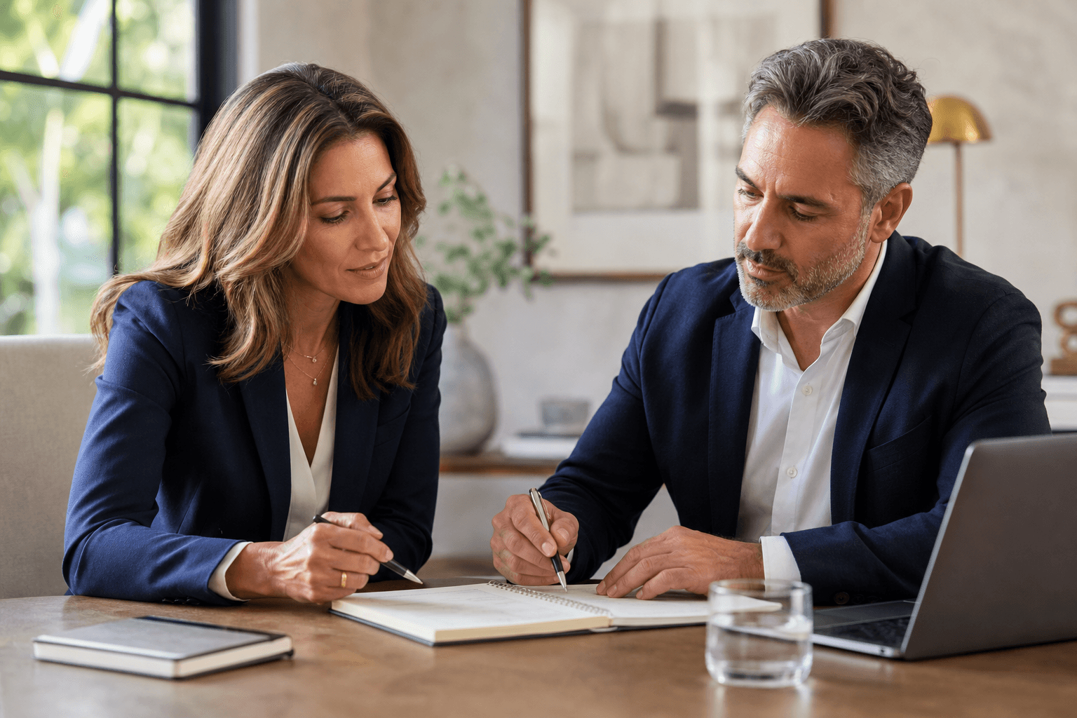 Two professionals in a collaborative career consultation